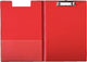 Esselte plastic A4 clipboard with cover and insert sleeve - including pen holder - capacity up to 200 sheets - red