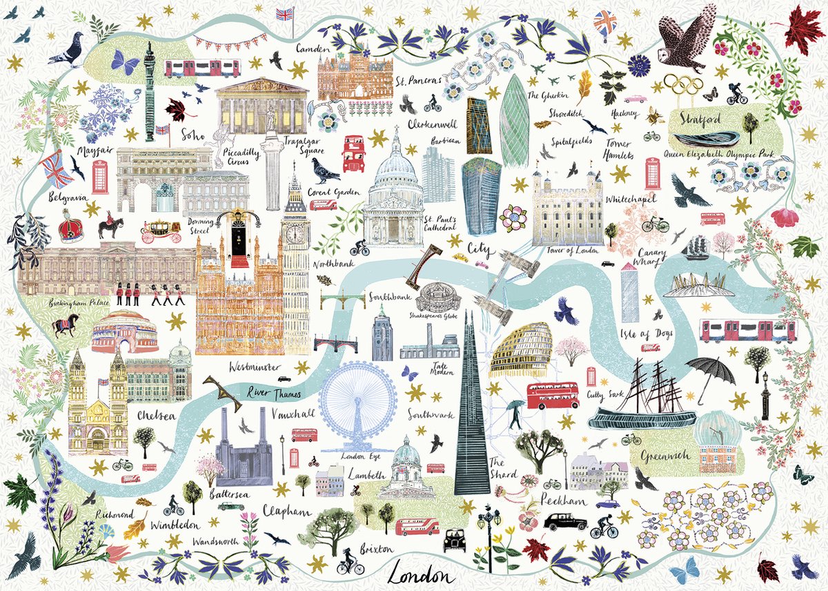 Gibsons - mappa di londra (di josie shenoy) - 1000 pezzi 49×68 cm (l×a) - puzzle per adulti