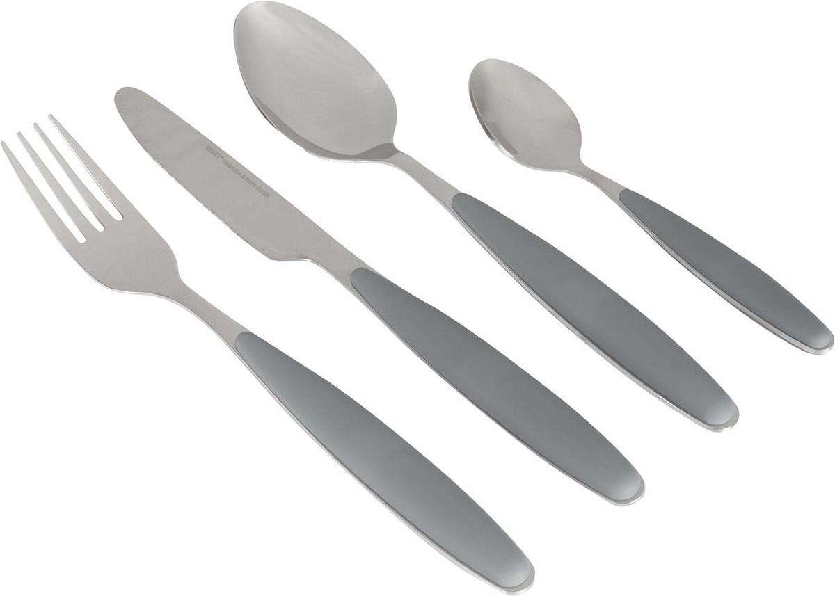 Posate Gimex - grigio - manico soft touch - 16 pezzi