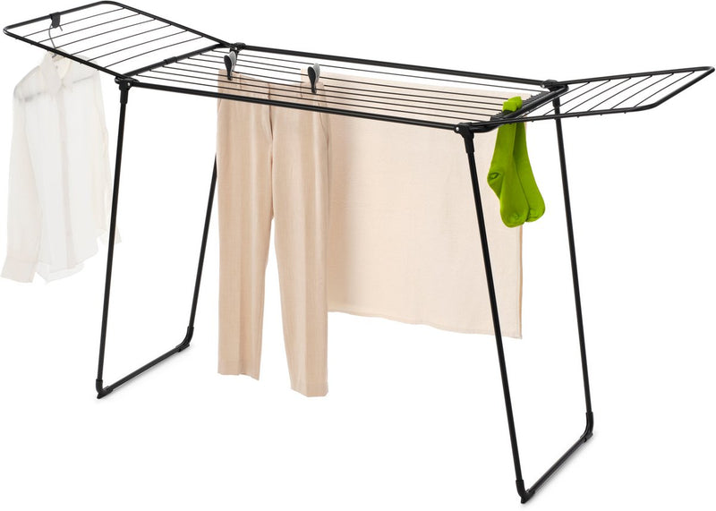 Brabantia Hangon too stendibiancheria - 22 m - stendibiancheria pieghevole - extra alto - nero opaco