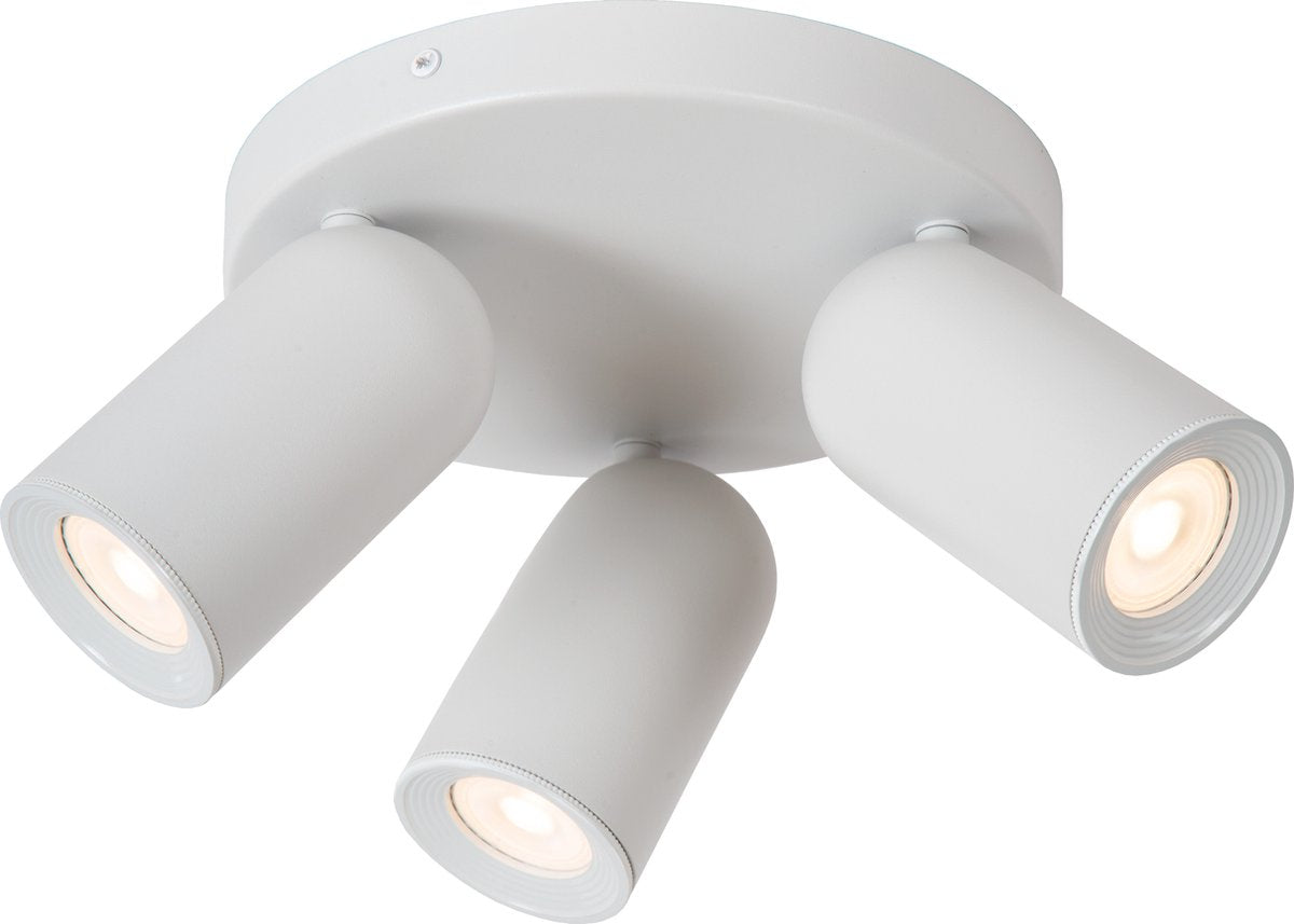 Lucide punch - faretto da soffitto (lampada da soffitto) - ø 21 cm - 3xgu10 - bianco