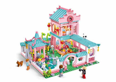 Sluban girl's dream chinese style villa 2 construction toys for children from 6 years - construction toy model building - building box with 959 building blocks - m38-b1116