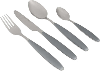 Posate Gimex - grigio - manico soft touch - 16 pezzi