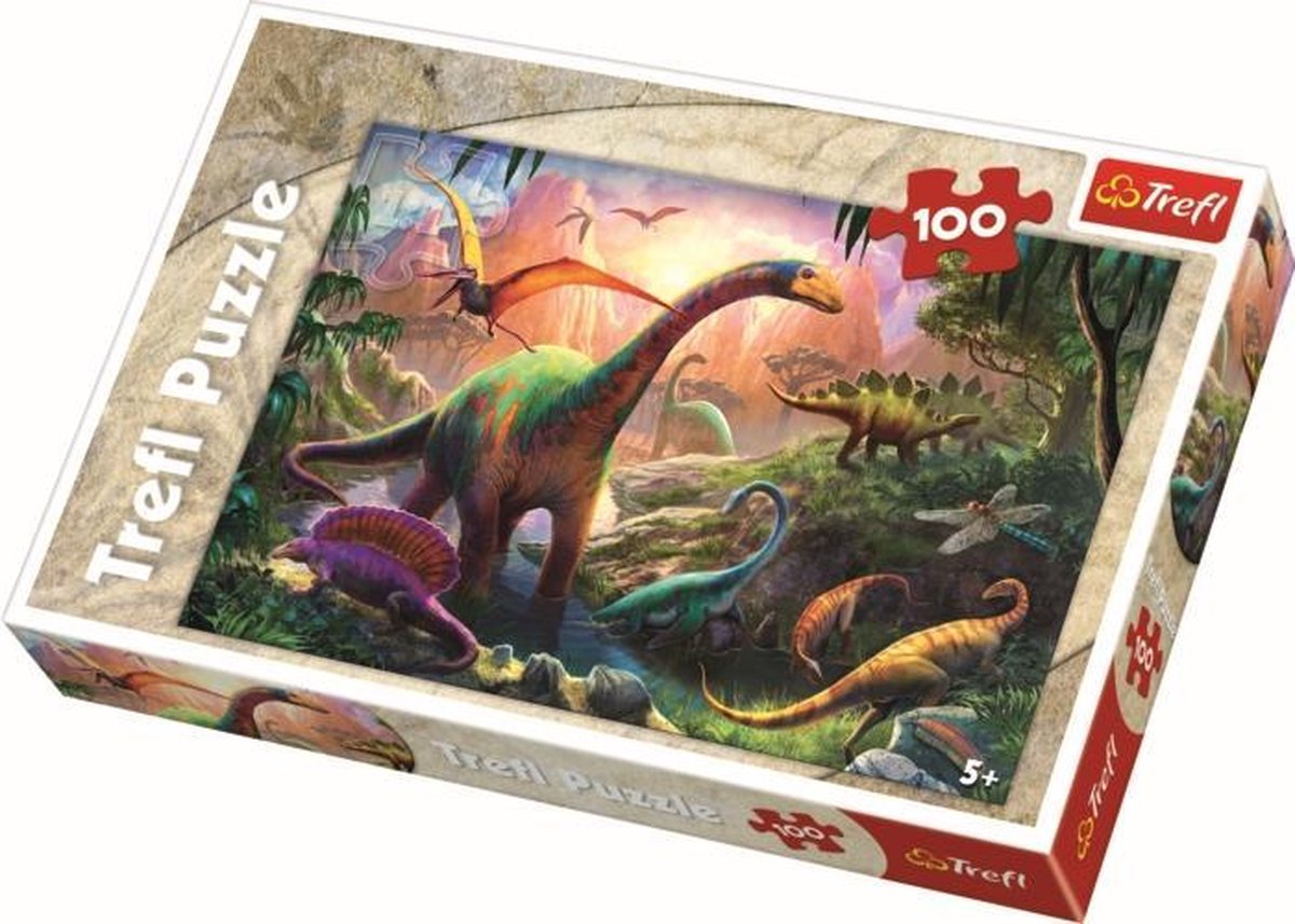 Puzzle Trefl 100 pezzi - Dinosauri - Puzzle colorato per bambini.