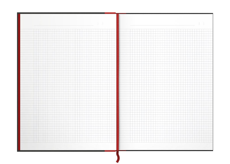 Quaderno Oxford rilegato nero e rosso A4 diamante 5 mm
