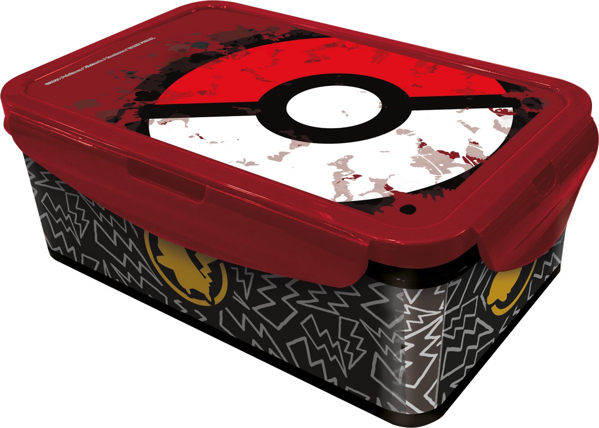 Lunch box Pokemon Stor – 1070 ml – spazioso lunch box per giovani adulti – riutilizzabile – senza BPA – rosso trasparente