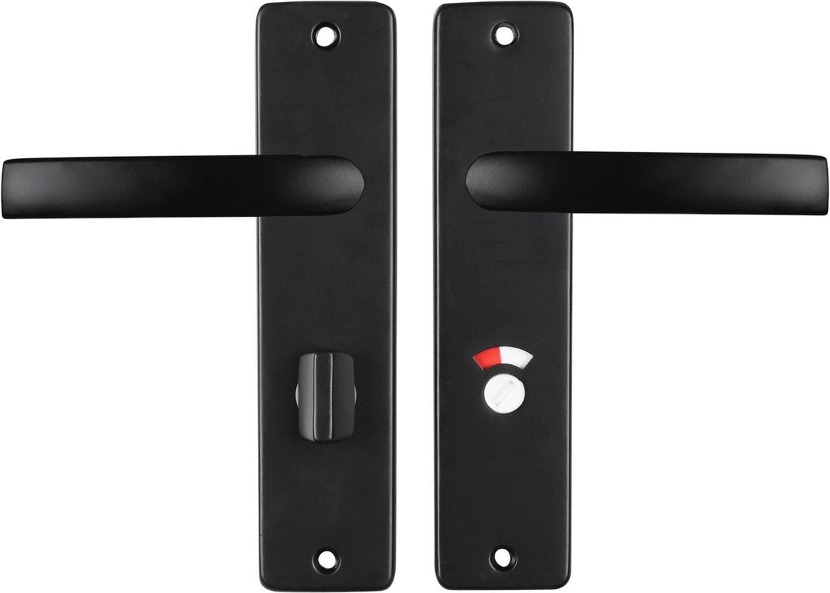 Starx deurklink zwart � deurbeslag � deurschild met toiletsluiting (wc63�8) � deurklink blok