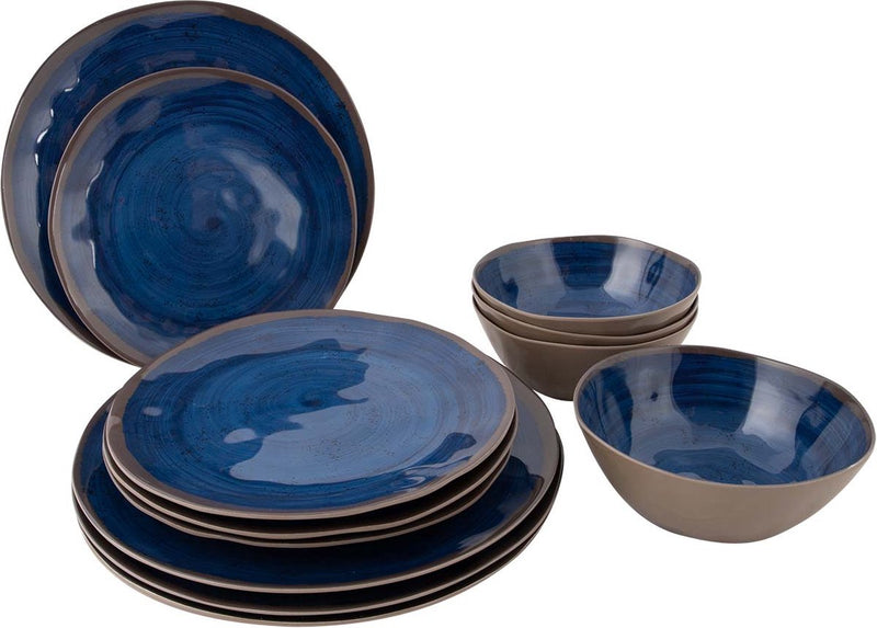 Bo-camp - stoviglie - halo - 12 pezzi - blu