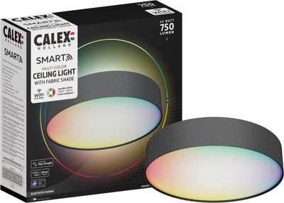 Calex smart ceiling lamp - smart ceiling lamp 30cm - rgb and warm white - black