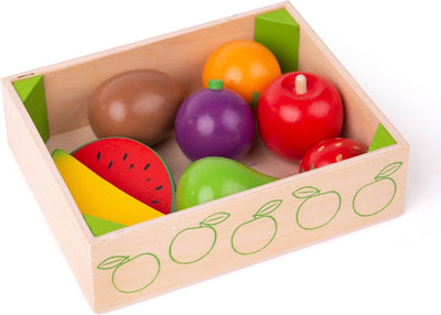 Bigjigs Box in legno con frutta, 9dlg.