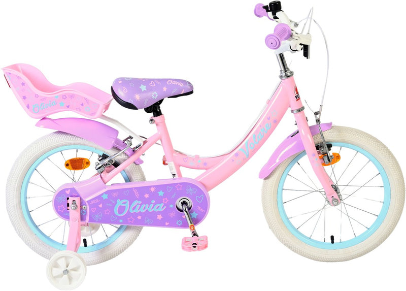 Bicicleta infantil Volare olivia - niña - 16 pulgadas - rosa - dos frenos de mano