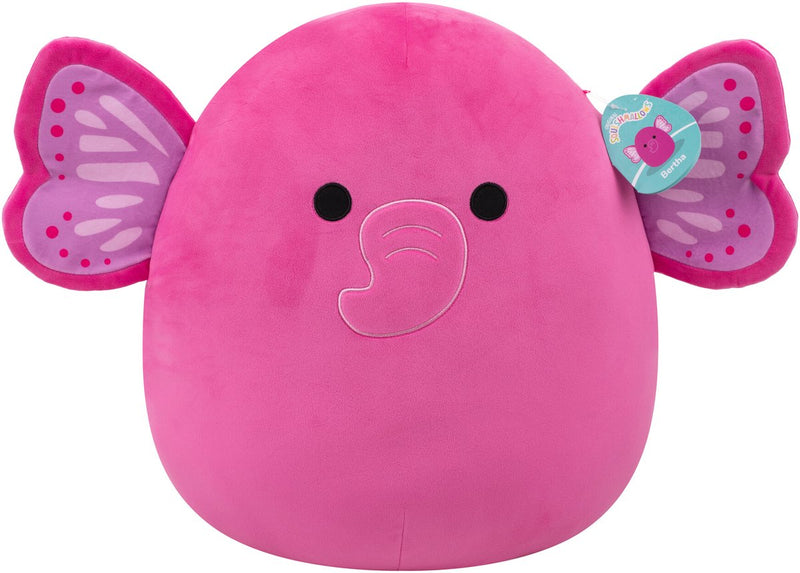 Jazwares Squishmallows tenero peluche - Evelyn l'elefantessa farfalla rosa caldo - 40 cm
