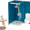 Muebles de casa de muñecas de madera de pie pequeño baño