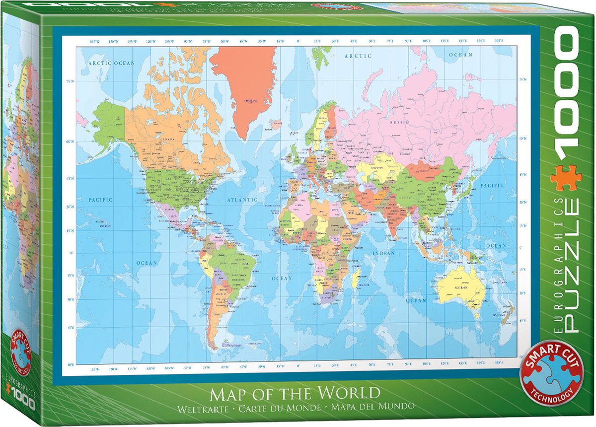 Eurographics - mappa del mondo [mappa del mondo] - 1000 pezzi 68×48 cm (l×a) - puzzle