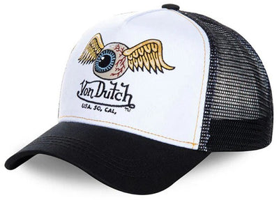Von dutch - snapback trucker cap art whi | one size | verstelbaar | druksluiting - zwart wit