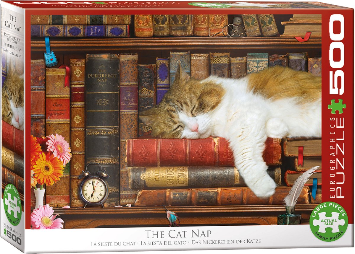 Eurographics - het katten dutje [the cat nap] - 500 xl stukjes 68×48cm (b×h) - familie legpuzzel