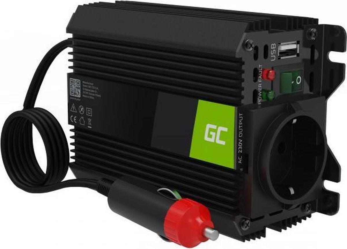 Inversor convertidor de voltaje green cell 150w 300w 12v a 230v inversor usb.
