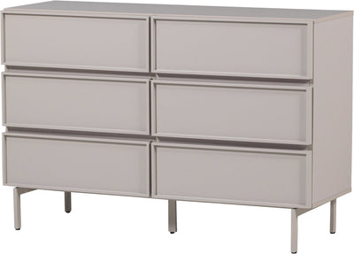 Cassettiera Wood Tours 6 cassetti - melaminico mdf - sabbia - 80x120x42