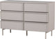 Woood tours ladekast 6 lades - melamine mdf - zand - 80x120x42