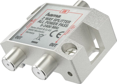 Hama 00205231, divisor de cable, 5 - 2400 MHz, plateado, hembra, 20 dB, 1 pieza(s)