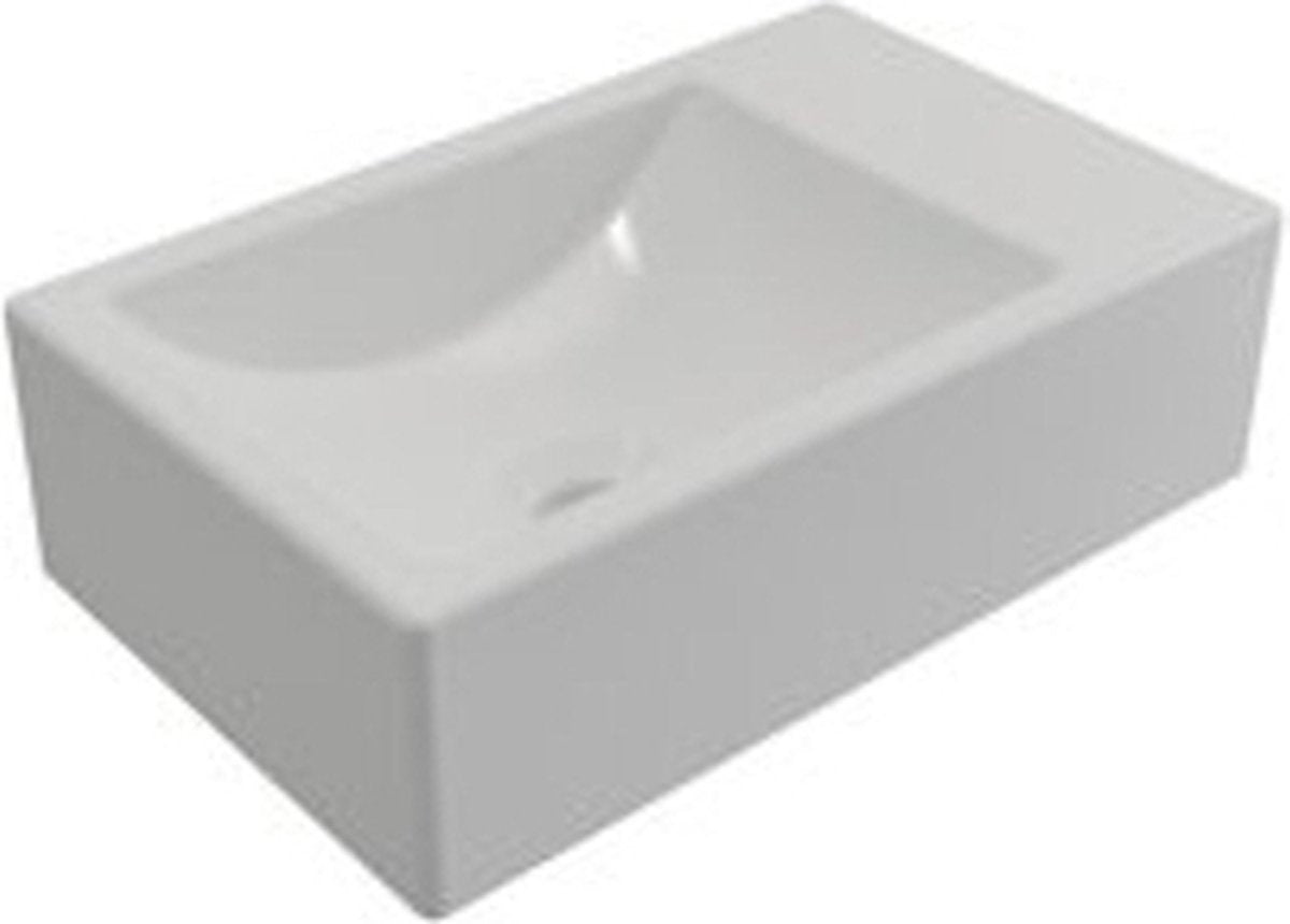 Plieger houston fontein links zonder kraangat 37x23cm mat wit