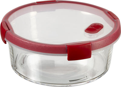 Curver smart cook glass food container round - 1.2l - red
