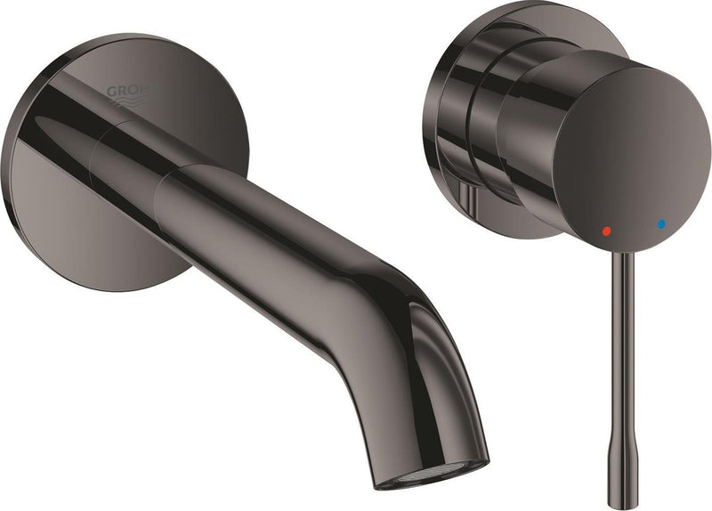 Grohe essence nuevo grifo para lavabo empotrado de pared - juego de acabado - pieza integrada exclusiva - grafito duro (antracita) - 19408a01