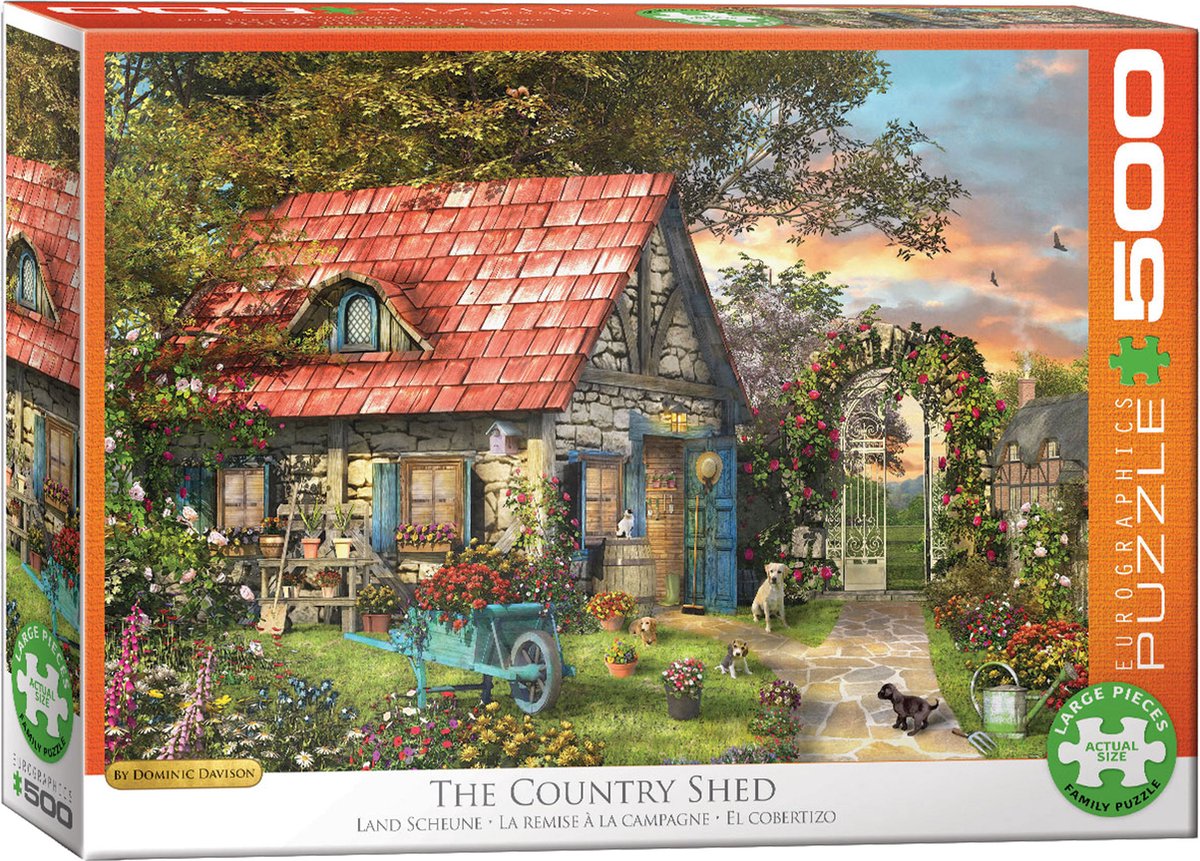 Eurographics - het landschuurtje [el cobertizo rural] - dominic davison - 500 piezas xl 68×48cm (w×h) - rompecabezas familiar