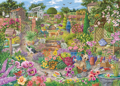 Gibsons - garden in bloom (by janice daughters) - 1000 pieces 68×49cm (w×h) - jigsaw puzzle for adults
