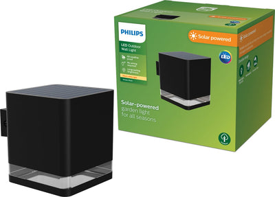 Lampada da parete Philips LED Philips Virona - lampada solare da esterno - luce bianca calda; 2700k - black - solar energy