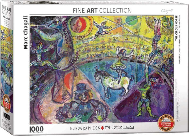 Eurographics - el caballo del circo [le cheval du cirque] - marc chagall - 1000 piezas 68×48cm (w×h) - rompecabezas de bellas artes