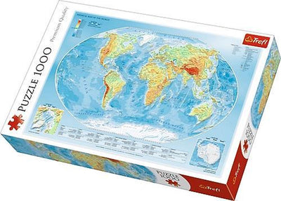 Trefl puzzle mapa del mundo 1000 piezas - mapa físico del mundo.
