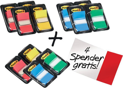 Índice adhesivo post-it ft600003493 rojo, amarillo, azul, verde