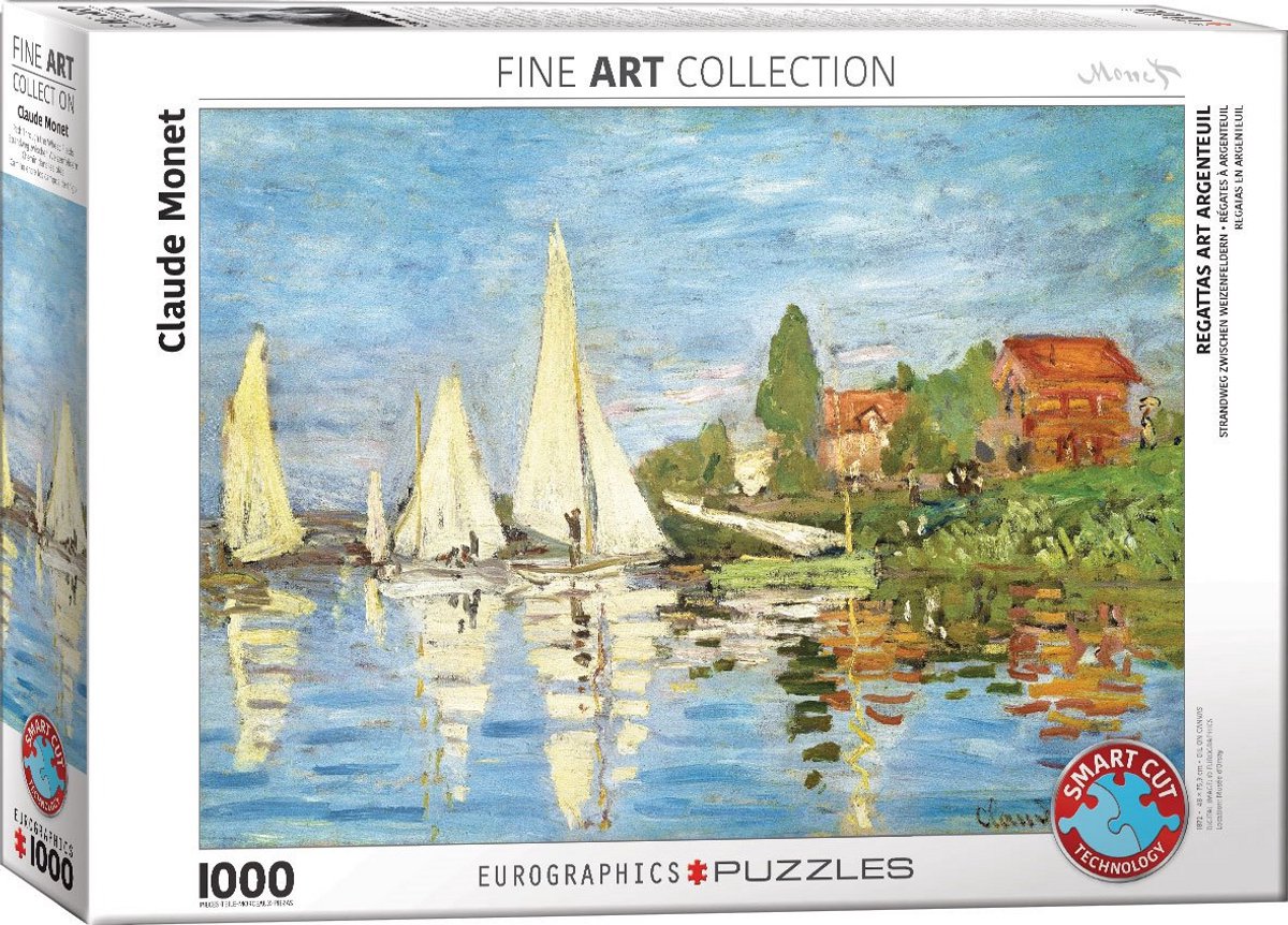 Eurographics - regata ad argenteuil [régates à argenteuil] - claude monet - 1000 pezzi 68×48 cm (l×a) - puzzle d'arte