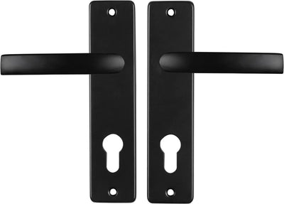Tirador de puerta Starx negro - herrajes para puerta - escudo de puerta para cilindro perfilado (pc72) - bloque de tirador de puerta