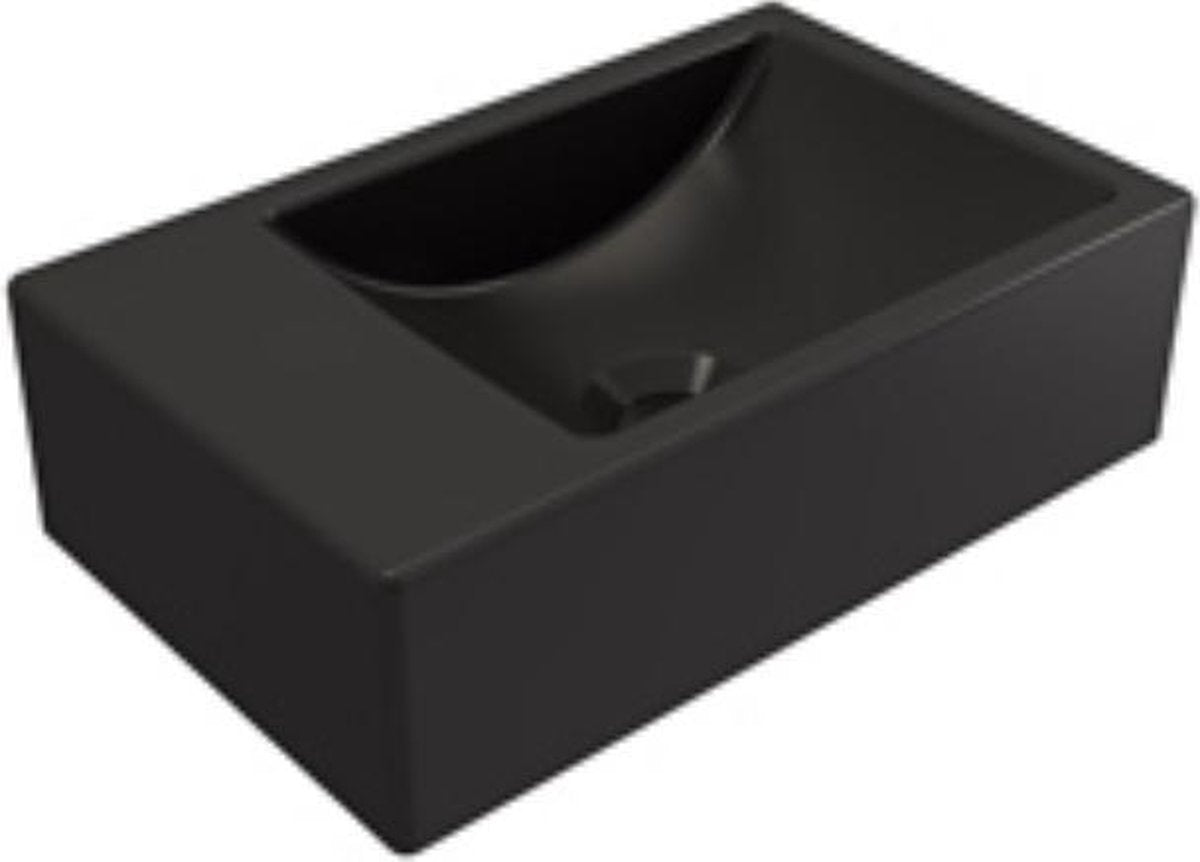 Fontana Plieger Houston destra senza foro per rubinetto 37x23 cm nero opaco