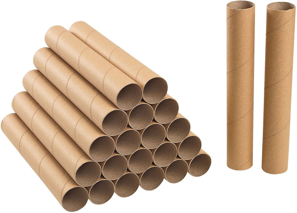 Colorations knutselrollen gerecycled karton 24 stuks extra lang.