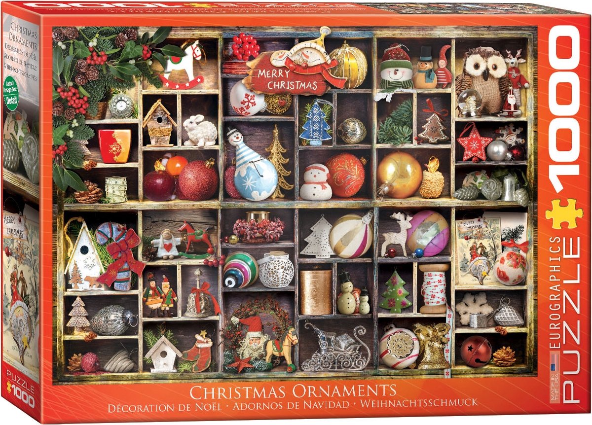 Eurographics - Decorazioni natalizie [ornamenti natalizi] - 1000 pezzi 68×48 cm (l×a) - puzzle