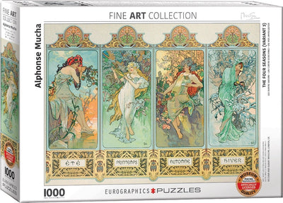 Eurographics - le quattro stagioni [les quatre saisons] - alphonse maria mucha - 1000 pezzi 68×48 cm (l×a) - puzzle d'arte