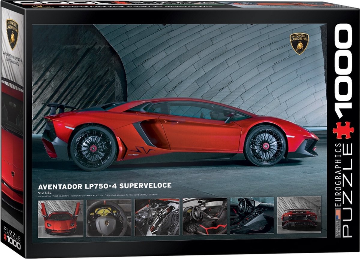 Eurographics - lamborghini aventador lp750-4 superveloce - 1000 pezzi 68×48 cm (l×a) - puzzle