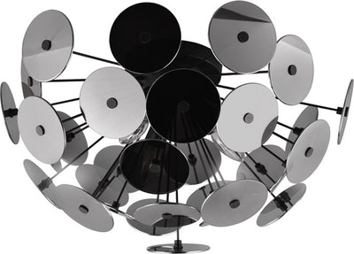 Trio discalgo - plafondlamp - zwart mat - plexi in rookkleur - excl. 3x e14 2w