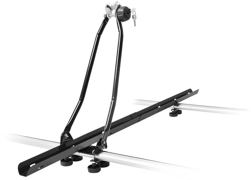 Portabicicletas de techo Twinny Load - para montaje en baca - bandeja para ruedas de aluminio con dos cierres rápidos - apto para 1 bicicleta - con cerradura - capacidad de carga máxima hasta 15 kg