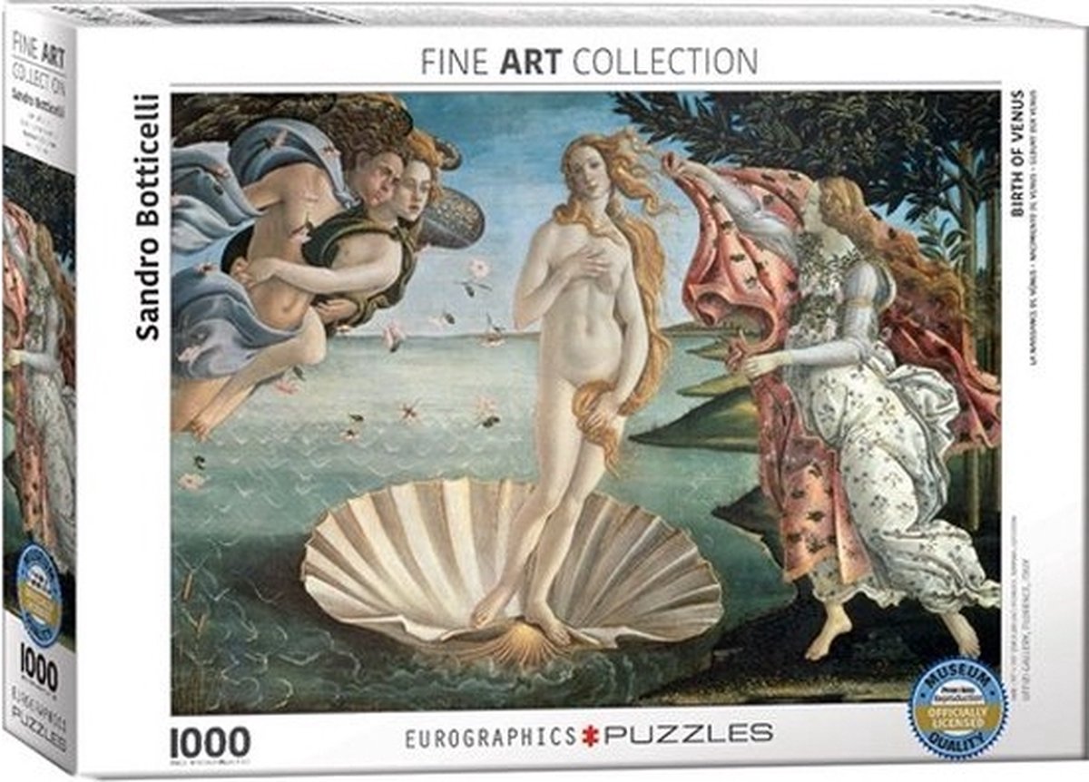 Eurographics - de geboorte van venus [la nascita di venere] - sandro botticelli - 1000 stukjes 48×68cm (b×h) - fine art legpuzzel