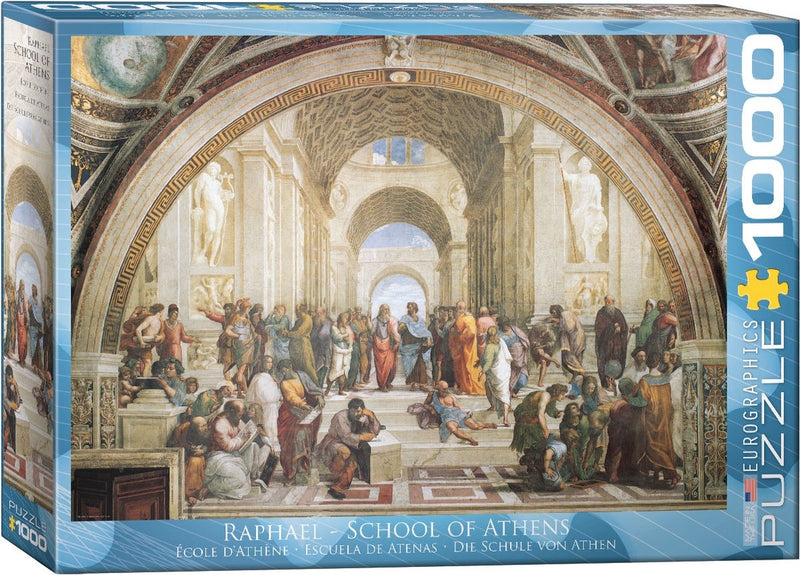 Eurographics - la escuela de atenas [scuola di atene] - raffaello sanzio - 1000 piezas 68×48cm (w×h) - rompecabezas de bellas artes