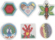 Placa base Creativ company, ovalada, corazón, hexágono, círculo, cuadrado y estrella, medidas 7x7,5-10,5x9,5 cm, mediana, 6 piezas 1 caja