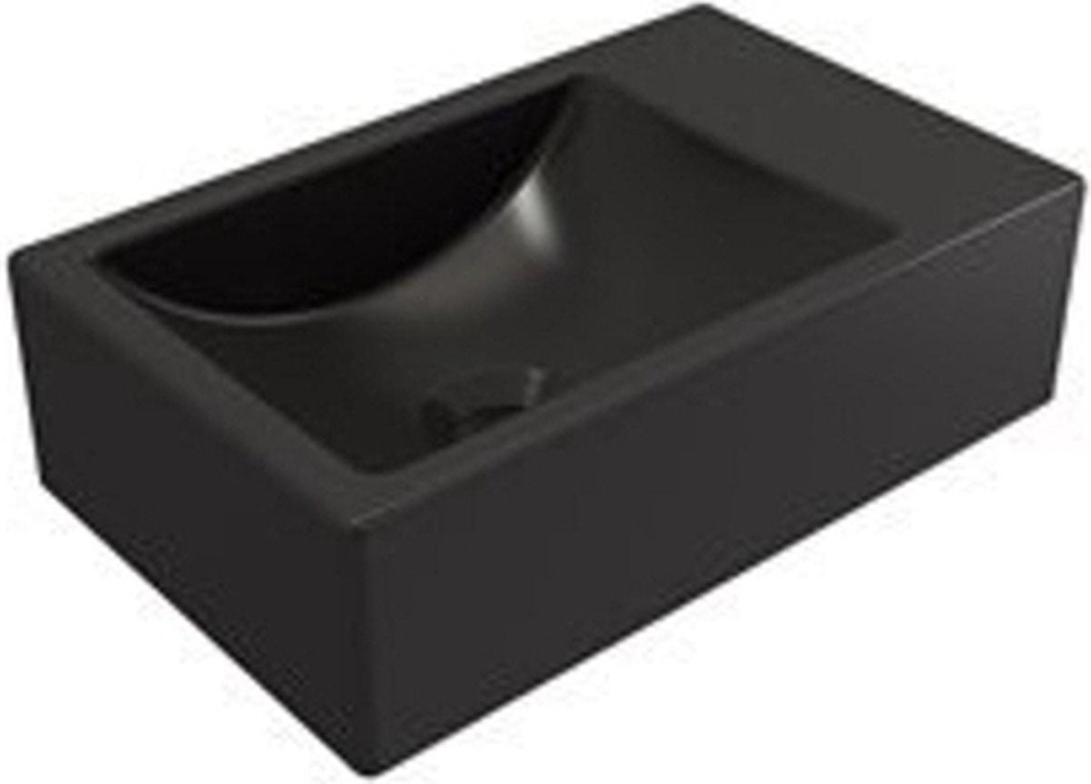 Fontana Plieger Houston sinistra senza foro per rubinetto 37x23cm nero opaco