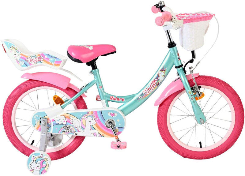 Bicicletta per bambini Volare Unicorn - ragazze - 16 pollici - verde