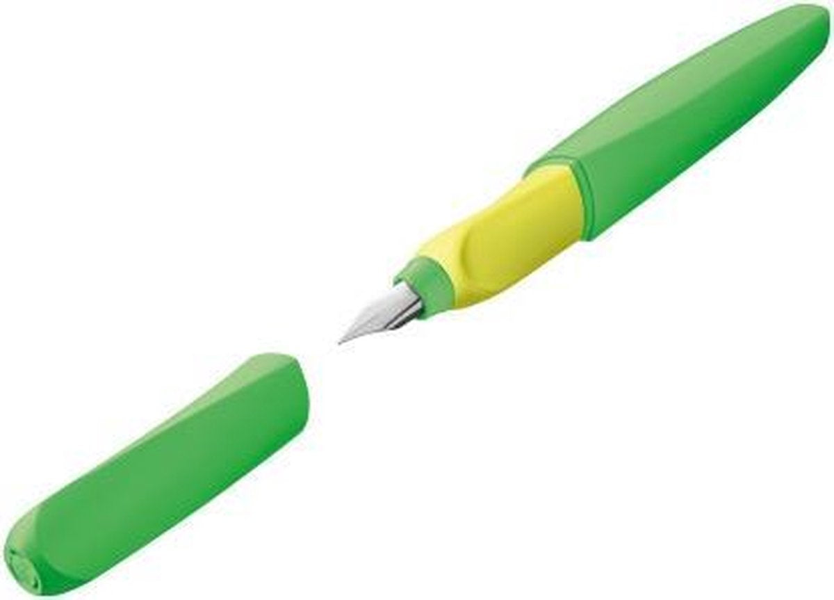 Penna stilografica Pelikan Twist - verde neon - incl. 2 cartucce aggiuntive