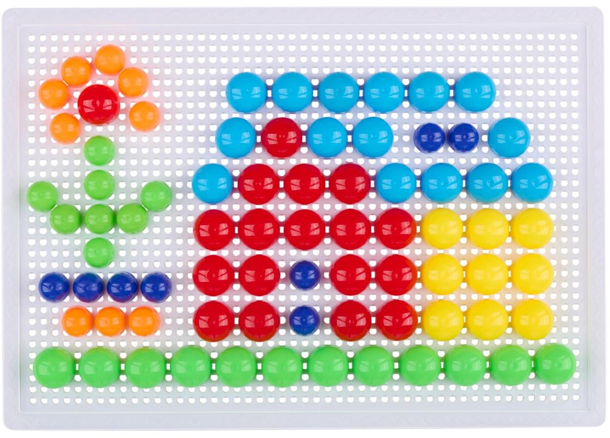 Eddy Toys Nail Building Set 118 pezzi - set da costruzione per bambini con mollette colorate e tabellone da gioco - giocattoli educativi per lo sviluppo creativo - plastica - da 3 anni