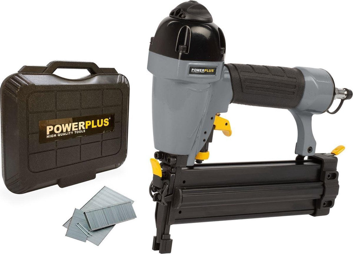 Powerplus powair0312 pneumatische tacker - max. druk: 8.3bar - incl. 1000 nieten en 1000 spijkers